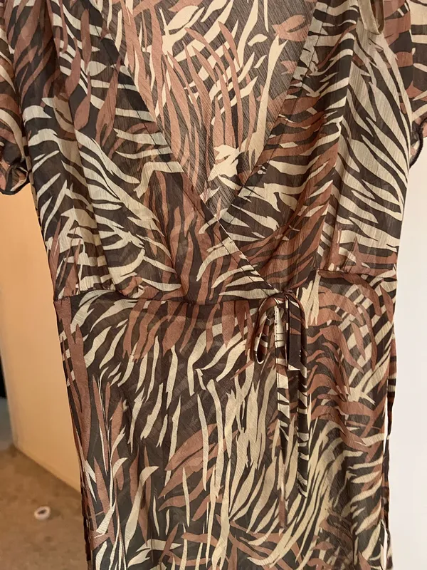 Papaya Y2K Sheer Brown Animal Print Blouse - Image 3