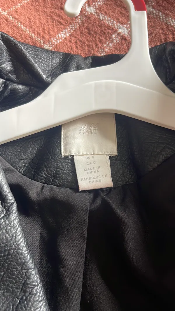 H&M Faux Leather Jacket Black - Image 2