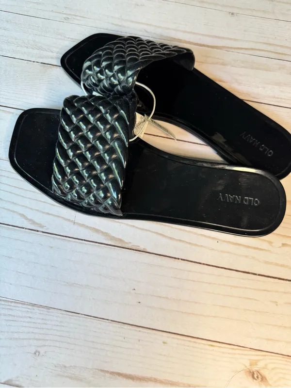 Old Navy Black Braided Slide Mules - Image 2