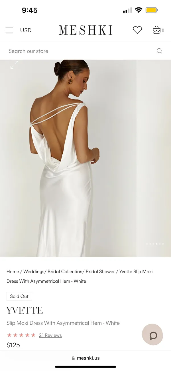 YVETTE Slip Maxi Dress With Asymmetrical Hem - White - Image 2