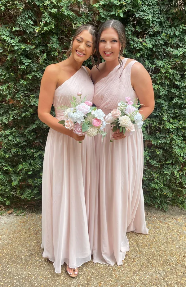 Azazie Bridesmaids Dress Molly Blushing Pink Bridesmaid Dress - Image 2