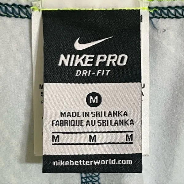 Nike Pro Women's‎ Size Medium Green Geometric Print Dri-Fit Leggings - Image 8