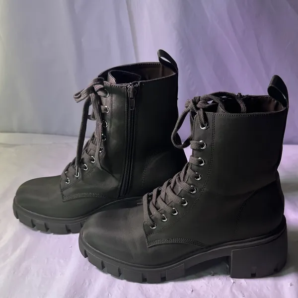 Steve Madden Khaki Lace-Up Combat Boots - Image 5