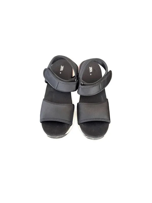 ZARA Platform Wedge Sandals Womens 8 Black Espadrille Summer - Image 6