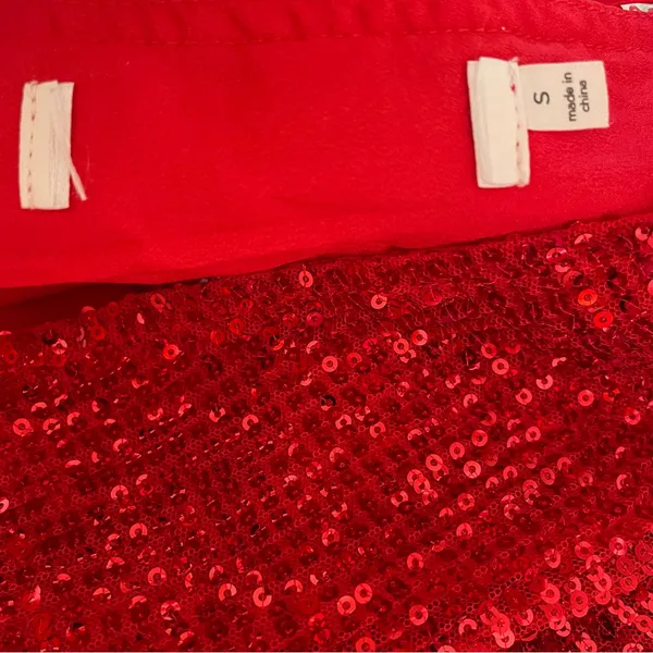 ASTR Devika Sequin Mini Dress Red Size Small Backless Colorful Party Holiday - Image 7