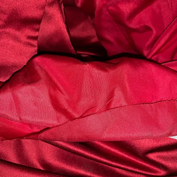 Glam Strapless Red Satin Pleated Cocktail Dress Corset Back M Hoco Bridesmaid - Image 9