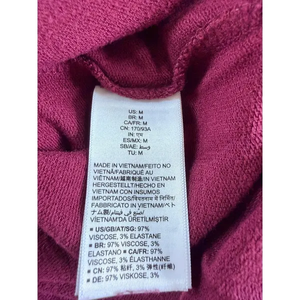 Daily Ritual Burgundy Tie Back T-Shirt Midi‎ Dress Size Medium - Image 4