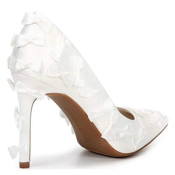 NWT Gianni Bini Bridal Collection Serena Satin Bow Pointed Toe 8.5 - Image 2