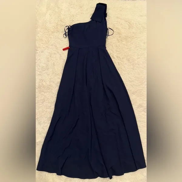 NWT Ieena MacDuggal Bow One Shoulder A-Line Gown Midnight Size 6 - Image 8