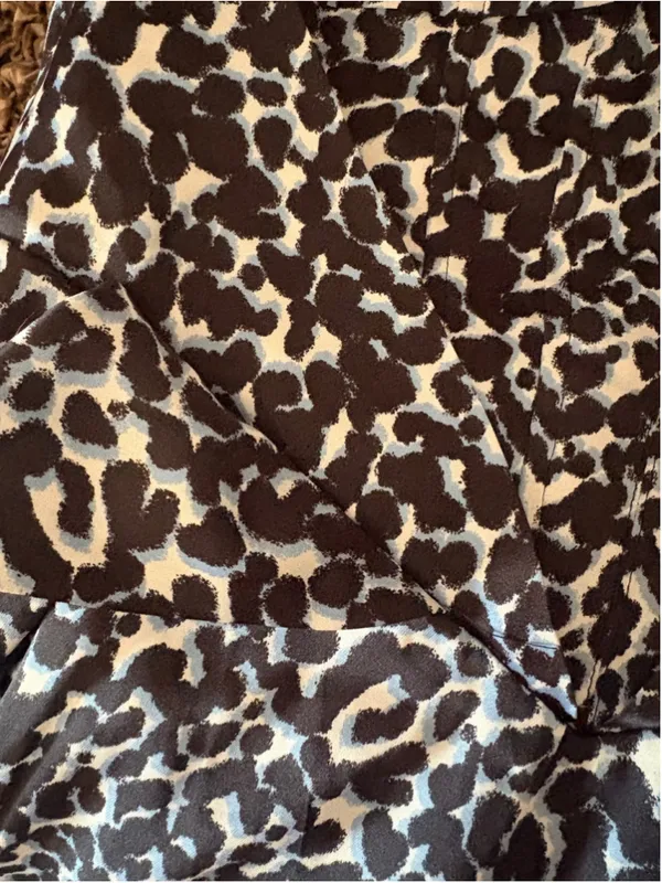 BCBGeneration Satin Animal Leopard Strapless Dress Women Size 2 Black Blue White - Image 5