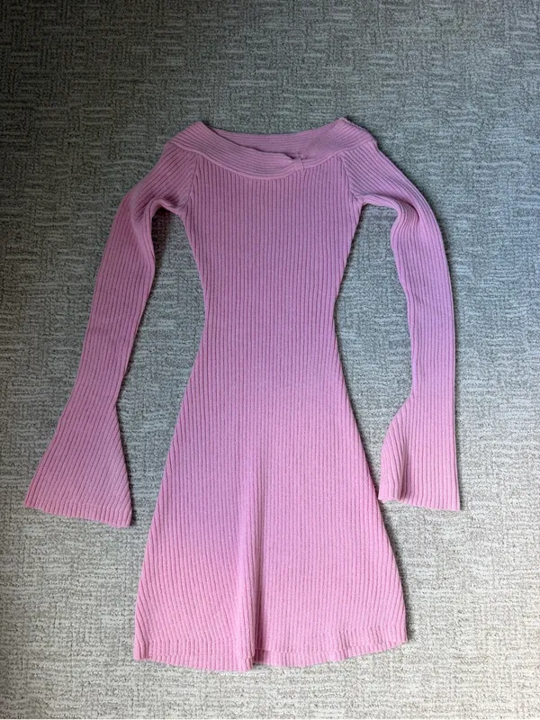 Princess Polly Ribbed Bardot Mini Dress - Pink - Image 2