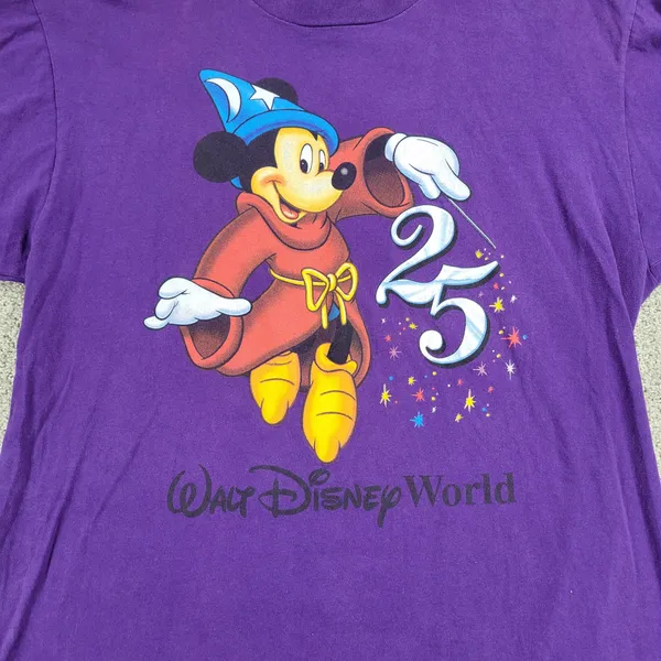 Mickey‎ Inc Womens T-shirt XL Purple Walt Disney World 25th Anniversary Cotton - Image 3
