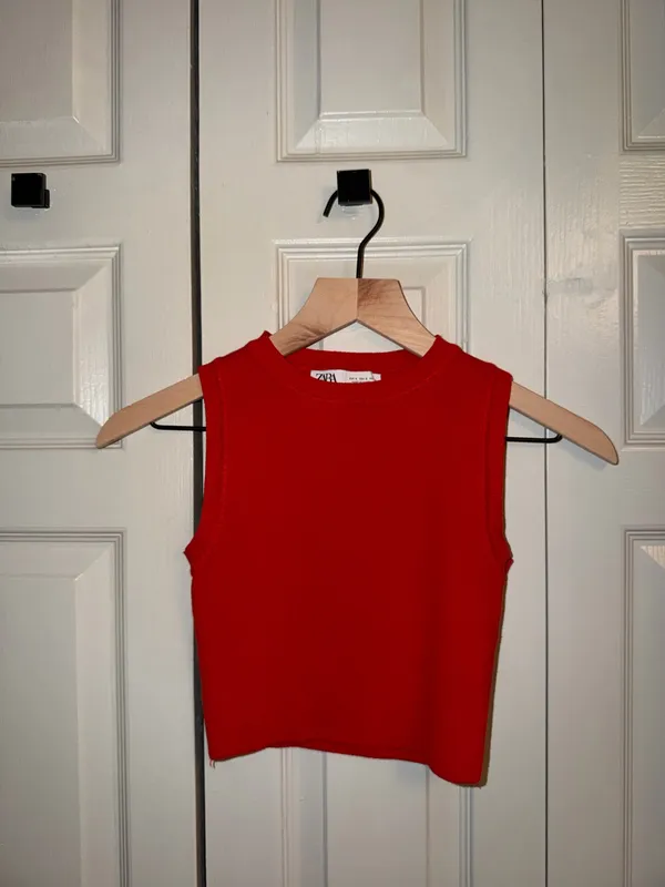 ZARA Red Crop Top Tank - Image 2