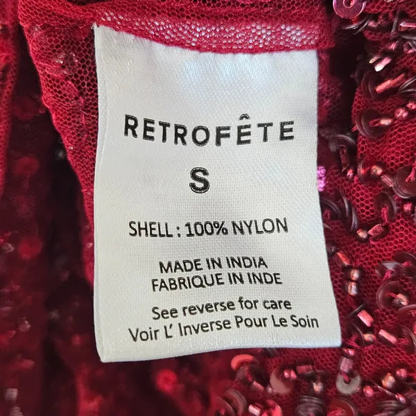 Retrofête Emani Red Sequin Mini Dress Long Sleeve Bodycon Size S‎ NEW - Image 9