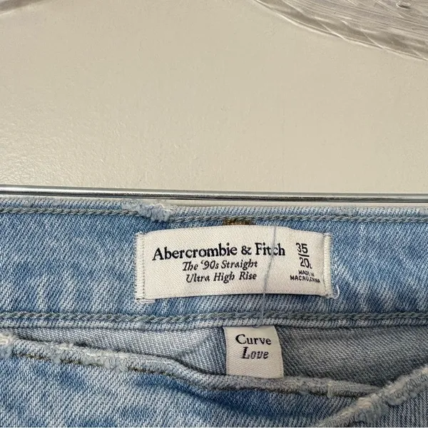 Abercrombie Curve Love 90s Straight Criss Cross Jeans Size 35 20L NWT - Image 3