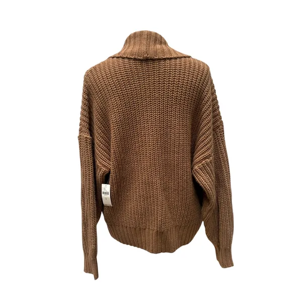 Anthropologie‎ Cardigan Sweater M Honey Brown NWT Wool Blend Shaker Shawl Collar - Image 5