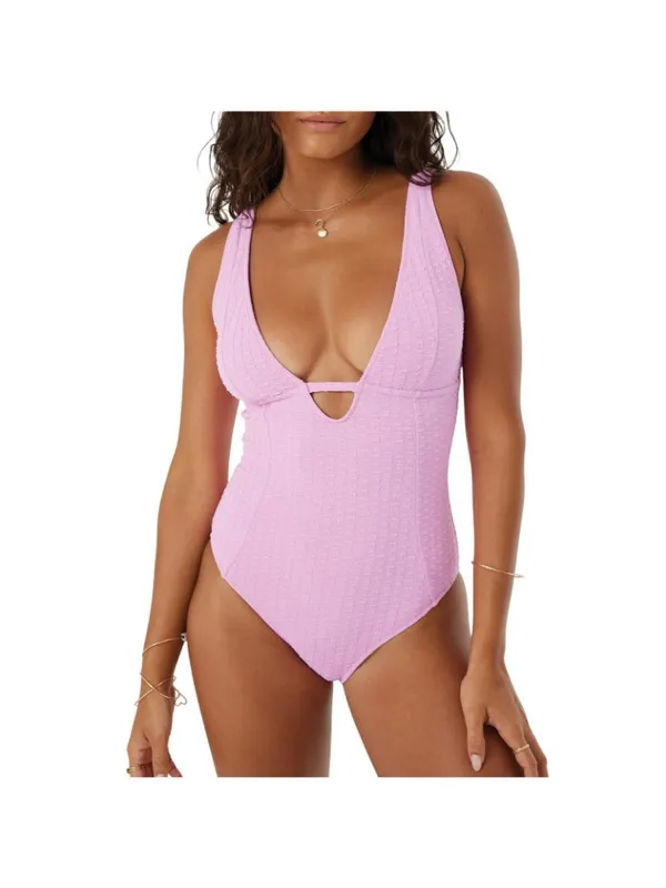 Roxy Womens One Piece Plunge Swimsuit 434001983 Lilac Purple S - Image 7