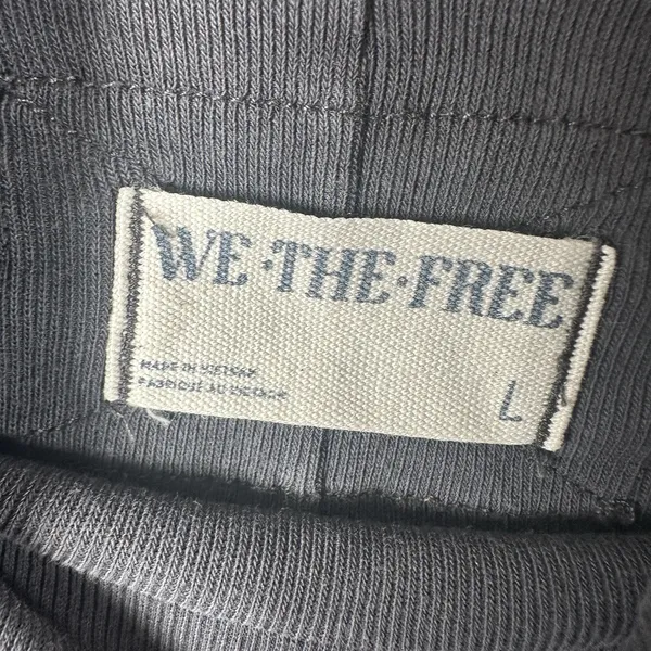 We The Free People Exposed Seam Turtleneck Lightweight Top Size Large Black Gray - Image 4