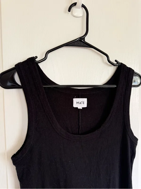 Mate the Label Black Ribbed Midi Tank dress - Image 4