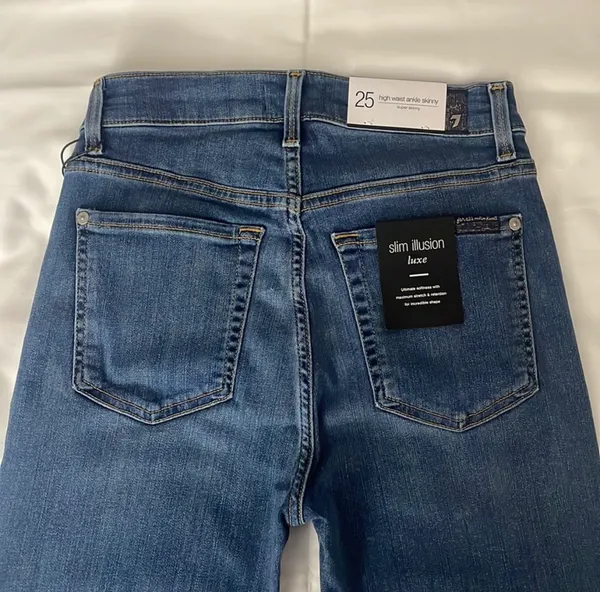 7 For All Mankind Silm illusion Luxe High Waist Ankle Skinny Jeans Sz 25 - Image 6