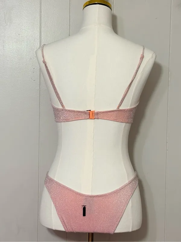 TRIANGL Lina Blush Sparkle Underwire Bikini Set Pink Size S - Image 9