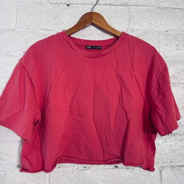 zara crop top pink size L - Image 3
