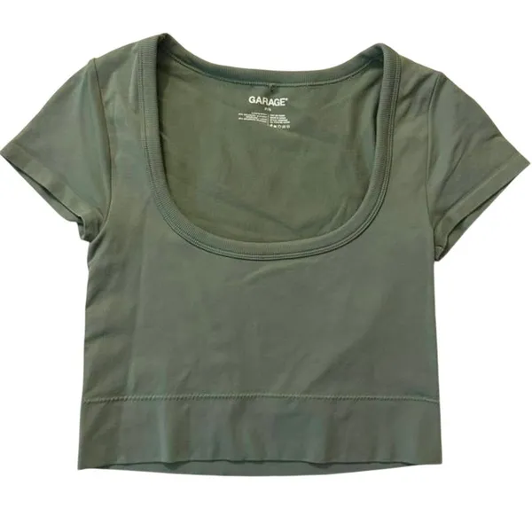 Garage Skyler Scoop Seamless Tee in Ocean Green Women's sz. S - Image 4