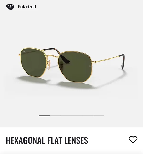 Polarized Ray-Ban Hexagonal Sunglasses Gold Frame - Image 2