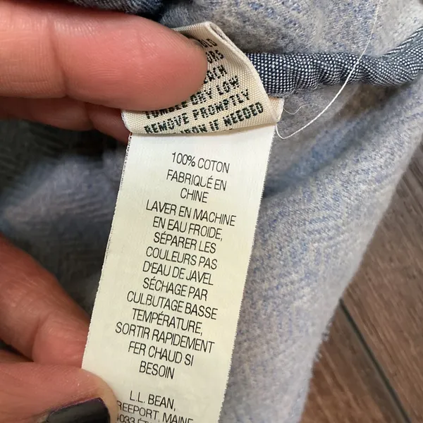 LL Bean Herringbone Knit Blazer Light Blue Grey Cotton Jacket S Regular 290573 - Image 5
