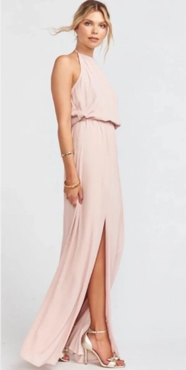 Show Me Your Mumu SMYM Heather halter maxi dress in dusty blush NEW XXS - Image 2
