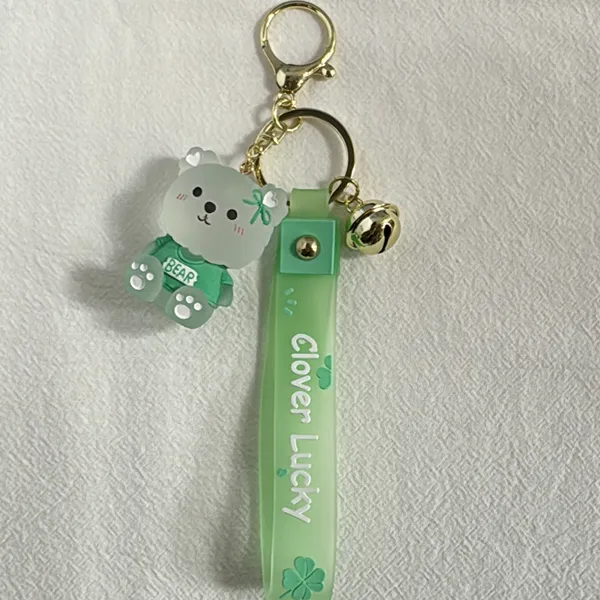 Teddy Bear Car Keychain Bell Keychain Charm Bag Charm Couple Gifts - Image 3