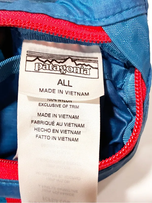 Patagonia Lightweight Sling Bag Blue Red Trim Nylon - Image 2