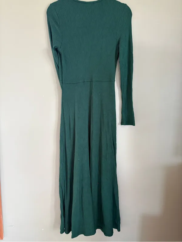 a new day Dark Green Long Sleeve V-Neck Maxi Dress - Image 4