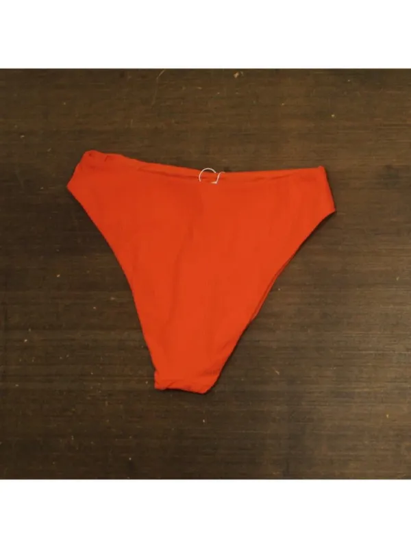 NWT Andie Ribbed 90s High Waist Bikini Bottom AB488 Vermillion Orange M - Image 5