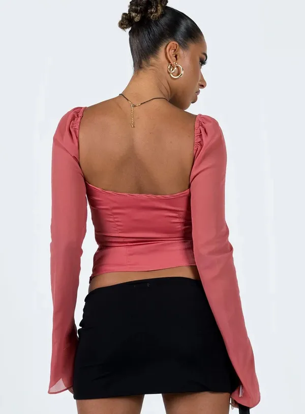 princess polly pink long sleeve top - Image 5