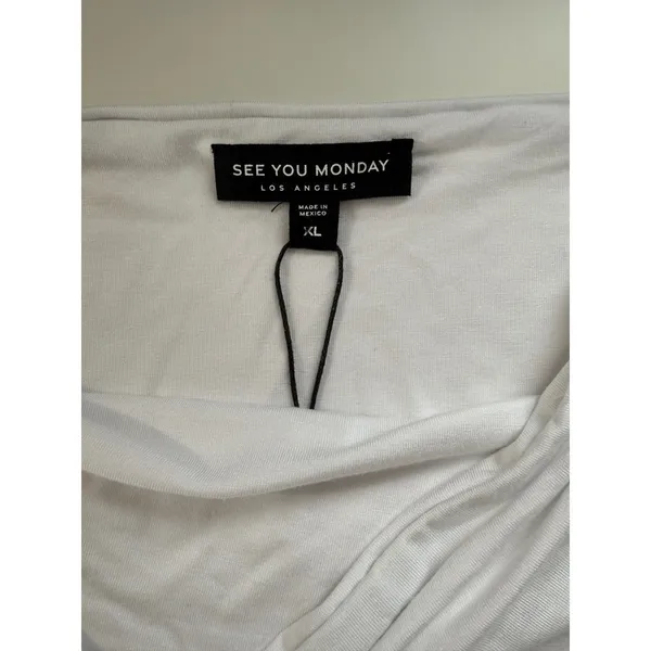See You Monday White Tube Top Strapless Basic Crop‎ ST8412 XL NWT - Image 5