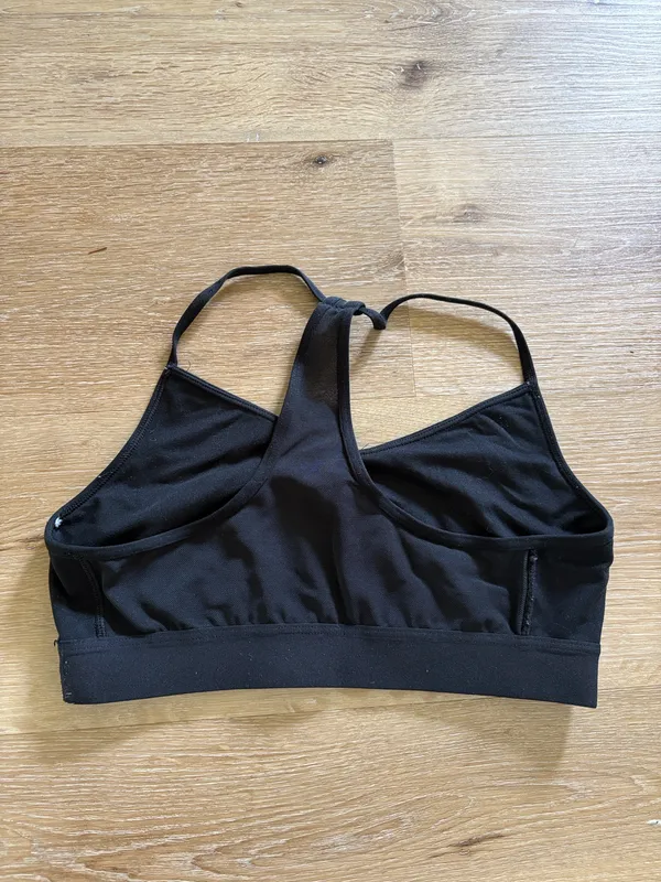 Adidas Black Sports Bra with White Logo - Image 3