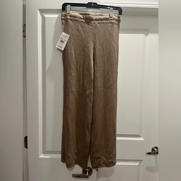 NWT Splendid Georgie Cashblend Cashmere Rib Lounge Pant Cedar Brown S - Image 7