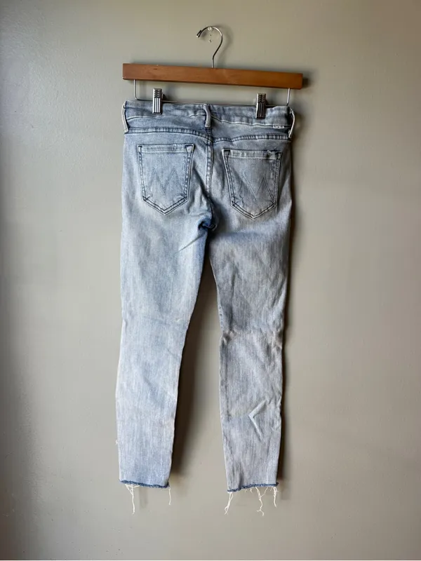 MOTHER The Looker Ankle Fray Jeans Women’s Size 25 Light Wash - Image 5