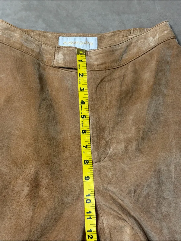 Margaret Godfrey Vintage Leather Suede Tan Pants - Size 4 - Image 12