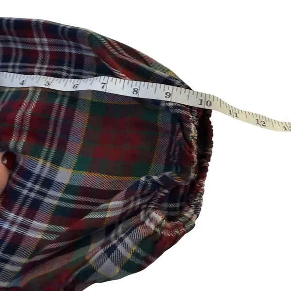 American Eagle Womens Plaid Square Neck Smocked Crop Top Small Holiday‎ Heritage - Image 13