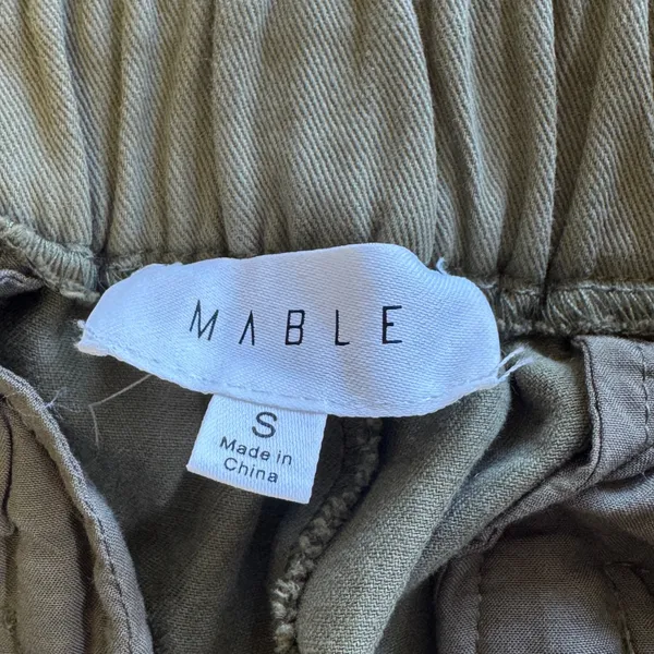 Mable Olive Green Asymmetrical Button Pleated Tapered Pants MP6040 Small Utility - Image 7
