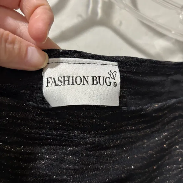 Vintage Y2K Fashion Bug tank top‎ Size Large Black Sparkles Party Zebra Print - Image 5