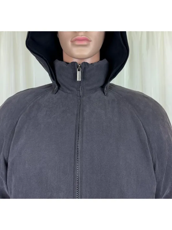 Women's London Fog Down Feather Fill Hooded Coat Jacket Sz MD Reg Charcoal Gray - Image 12