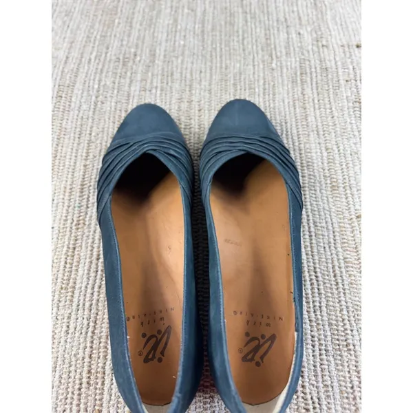 i.z. shoes women blue suede ballet‎ flats w Nike Air size 8.5 N - Image 5