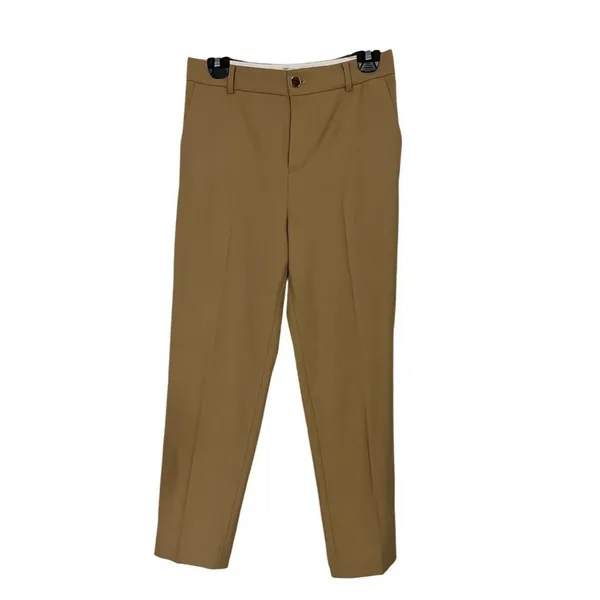 Club Monaco PANTS SIZE 2 Wool Blend High Waist Ankle Tan PREPPY CAREER NEUTRAL - Image 2