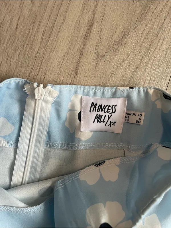 Princess Polly Light Blue Floral Skater Skirt - Image 2