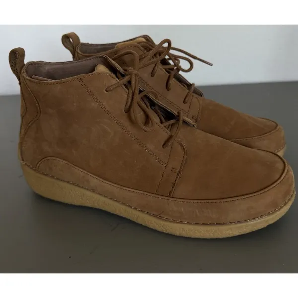 Duluth Trading Co Seneca Falls Leather Laced Ankle Boots Moc Toe Tan Brown W 9.5 - Image 12