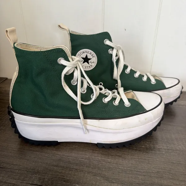 Converse Run Star Hike Hi‎ Top Platform Sneakers M9 W10.5 Court Green - Image 5