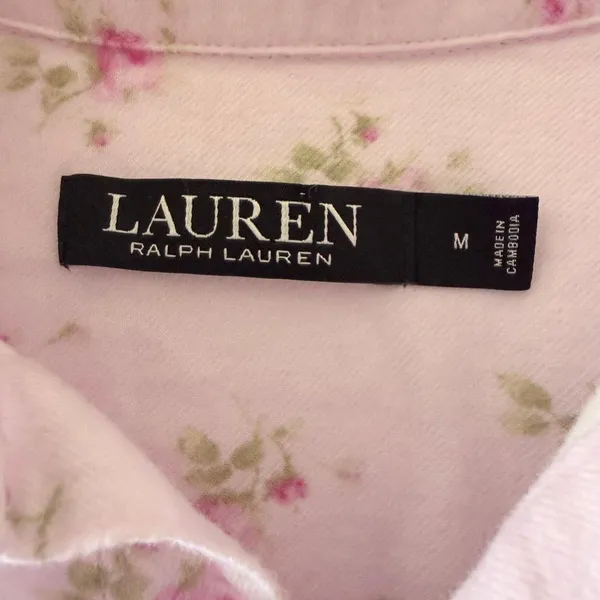 Lauren Ralph Lauren Ditsy floral lavender Embroidered logo Pajama Set SZ M - Image 9